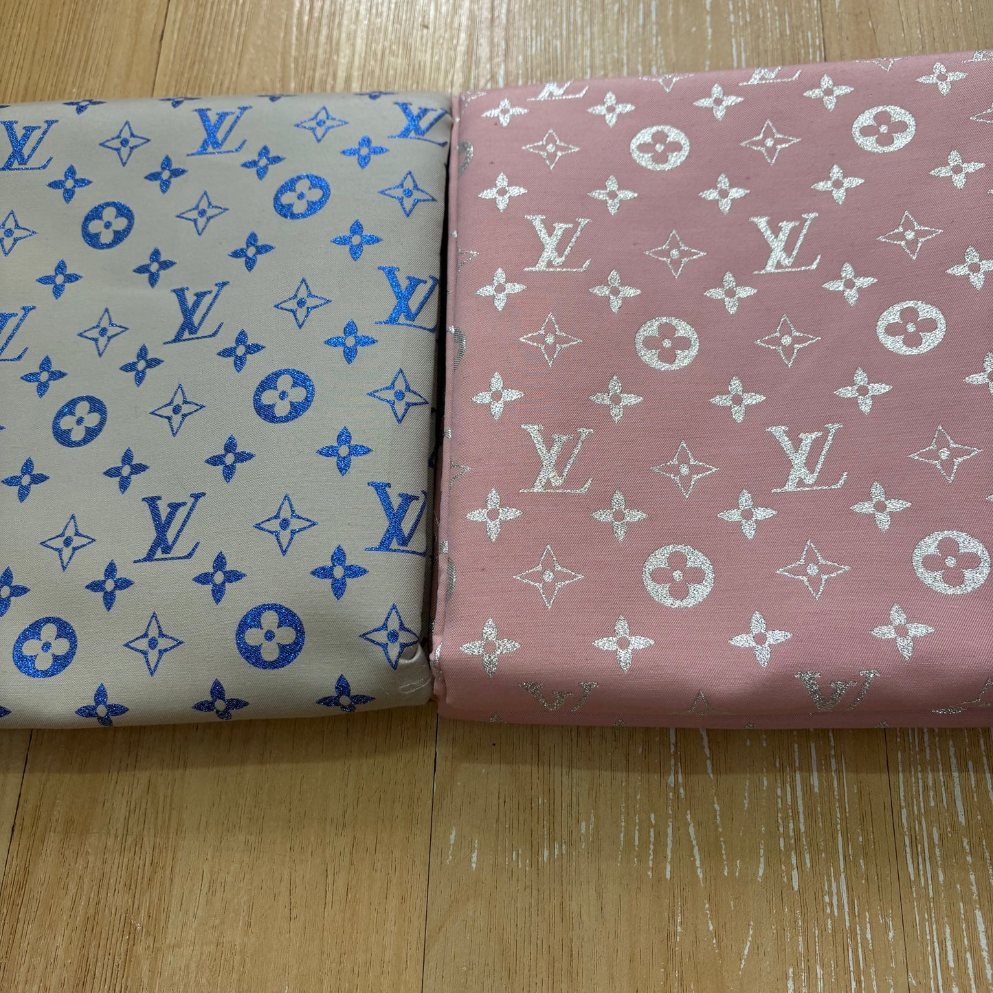 LV Shimmer Blue & Pink Jacquard Fabric