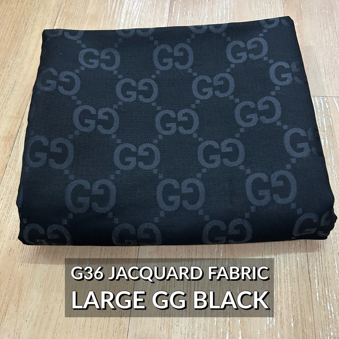 G36 Jacquard Fabric Large GG Black – FabricViva