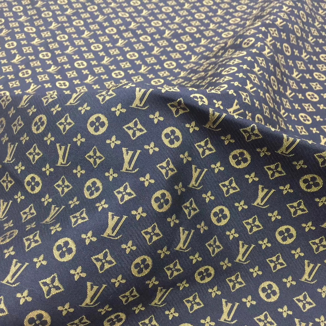 L05 Mini Monogram Jacquard Fabric Gold on Black