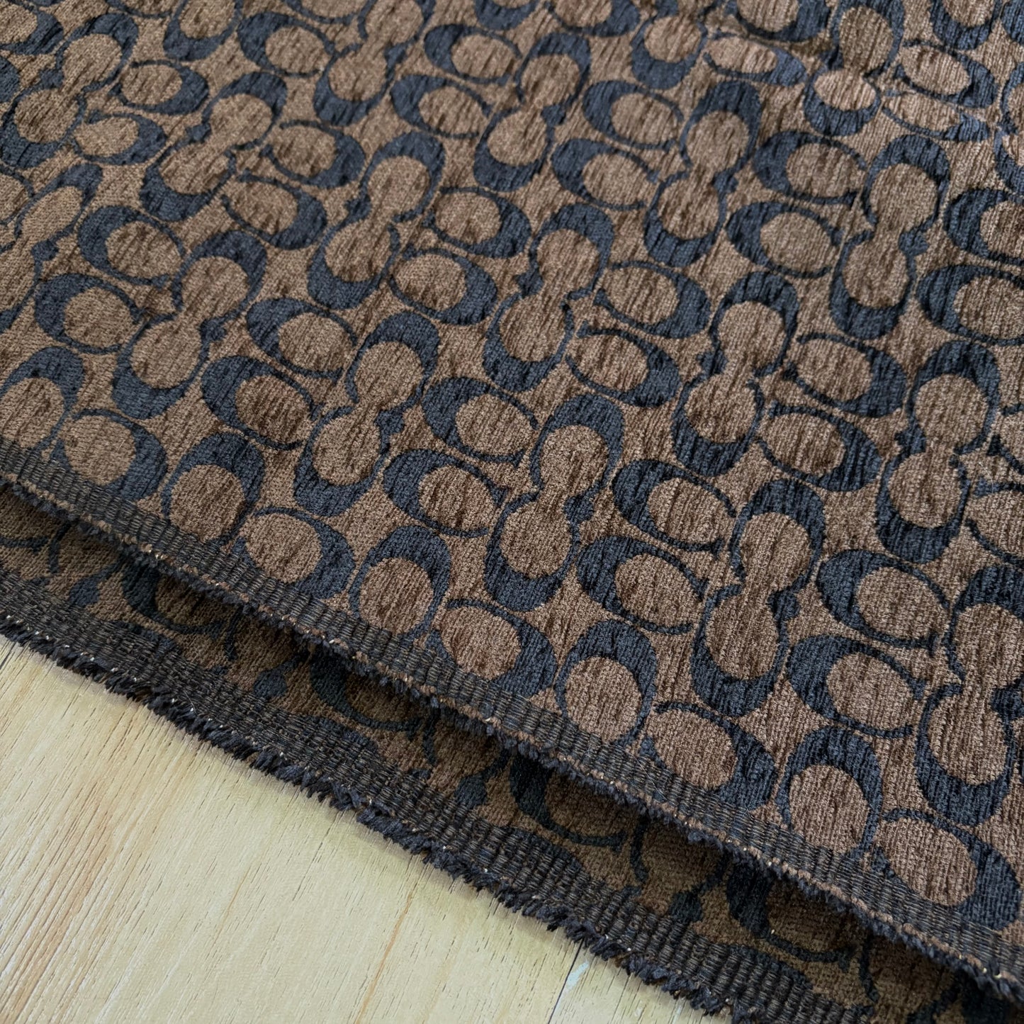 C08 Chenille Jacquard Fabric Brown
