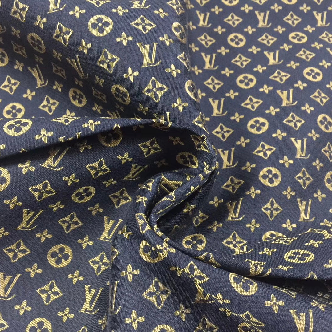 L05 Mini Monogram Jacquard Fabric Gold on Black