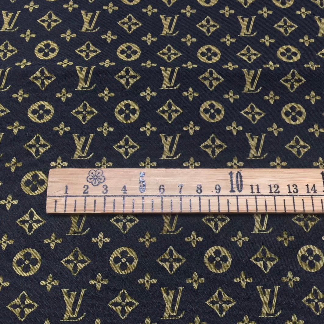 L05 Mini Monogram Jacquard Fabric Gold on Black