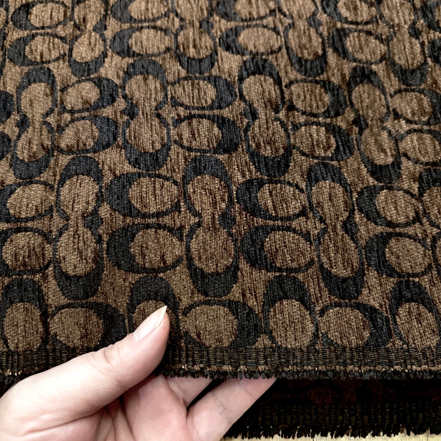 C08 Chenille Jacquard Fabric Brown