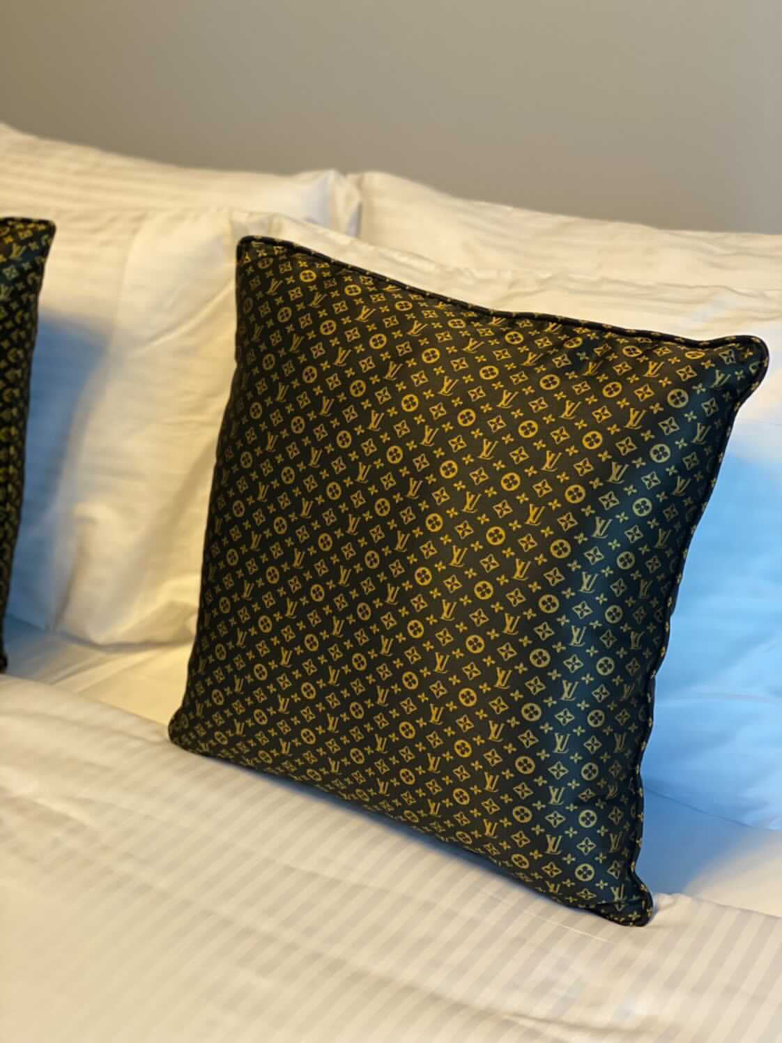 L05 Mini Monogram Jacquard Fabric Gold on Black