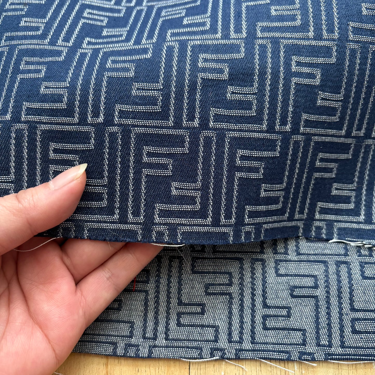 F13 Jacquard Denim Fabric Blue