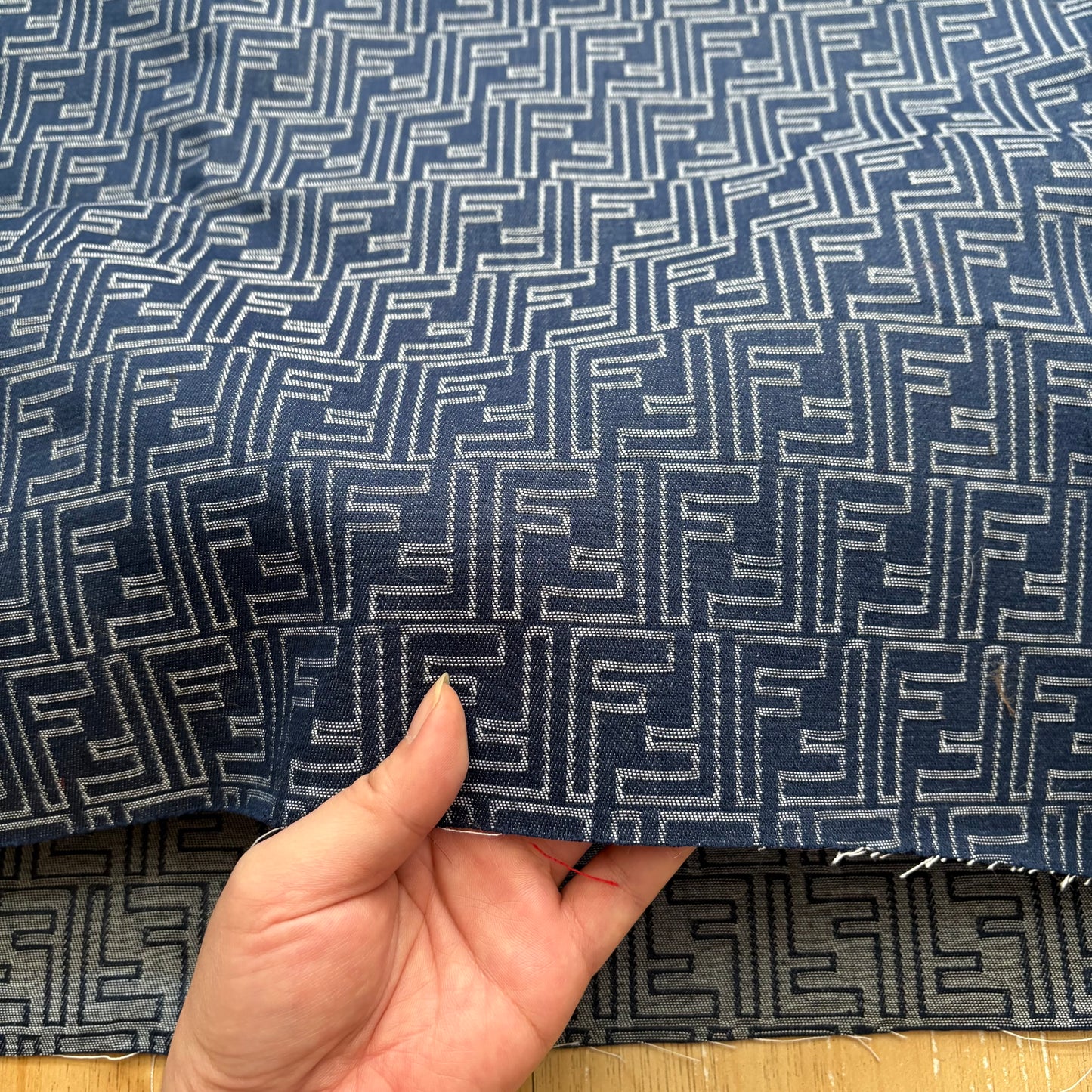 F13 Jacquard Denim Fabric Blue