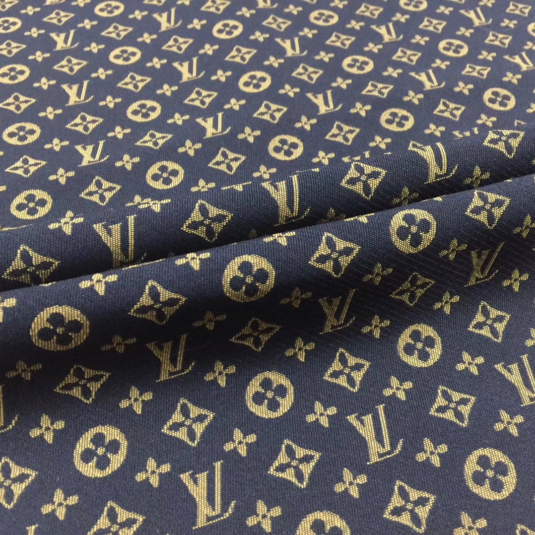 L05 Mini Monogram Jacquard Fabric Gold on Black