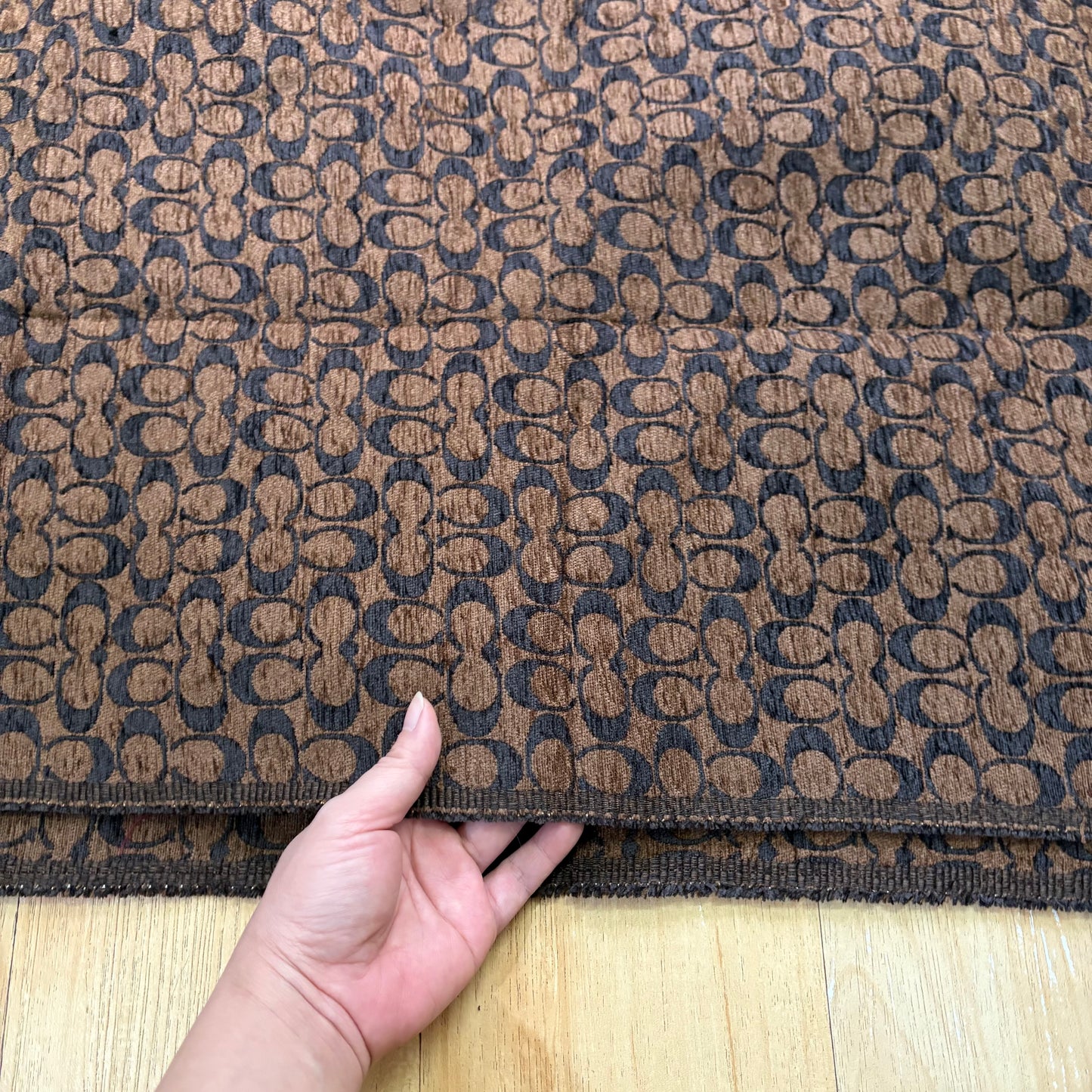 C08 Chenille Jacquard Fabric Brown