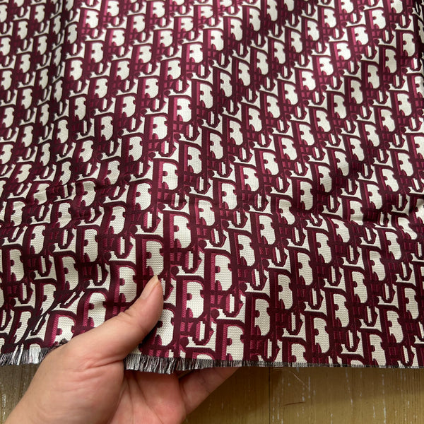 Dior Jacquard Fabric Burgundy