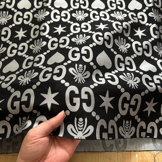 Gucci Jacquard Fabric Light Grey on Black