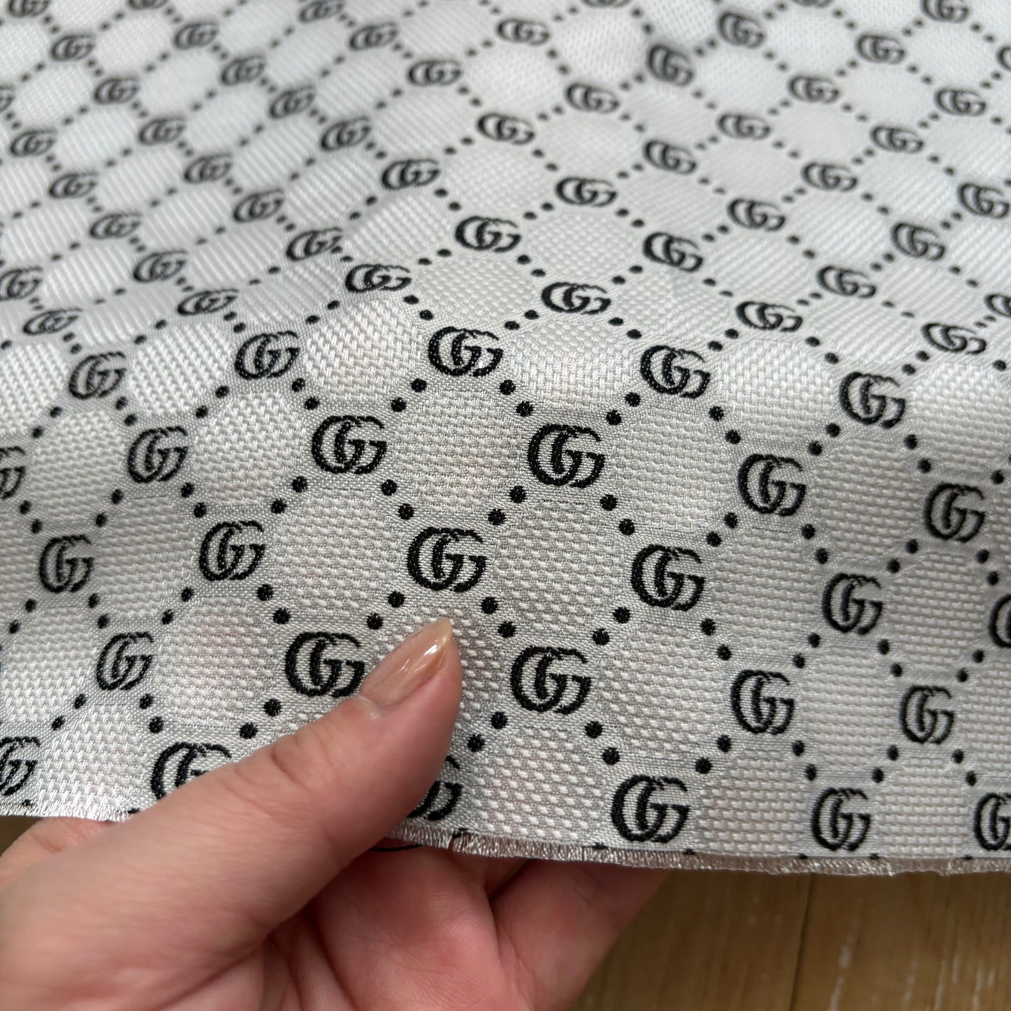Gucci Jacquard Shirt Fabric White and Pink
