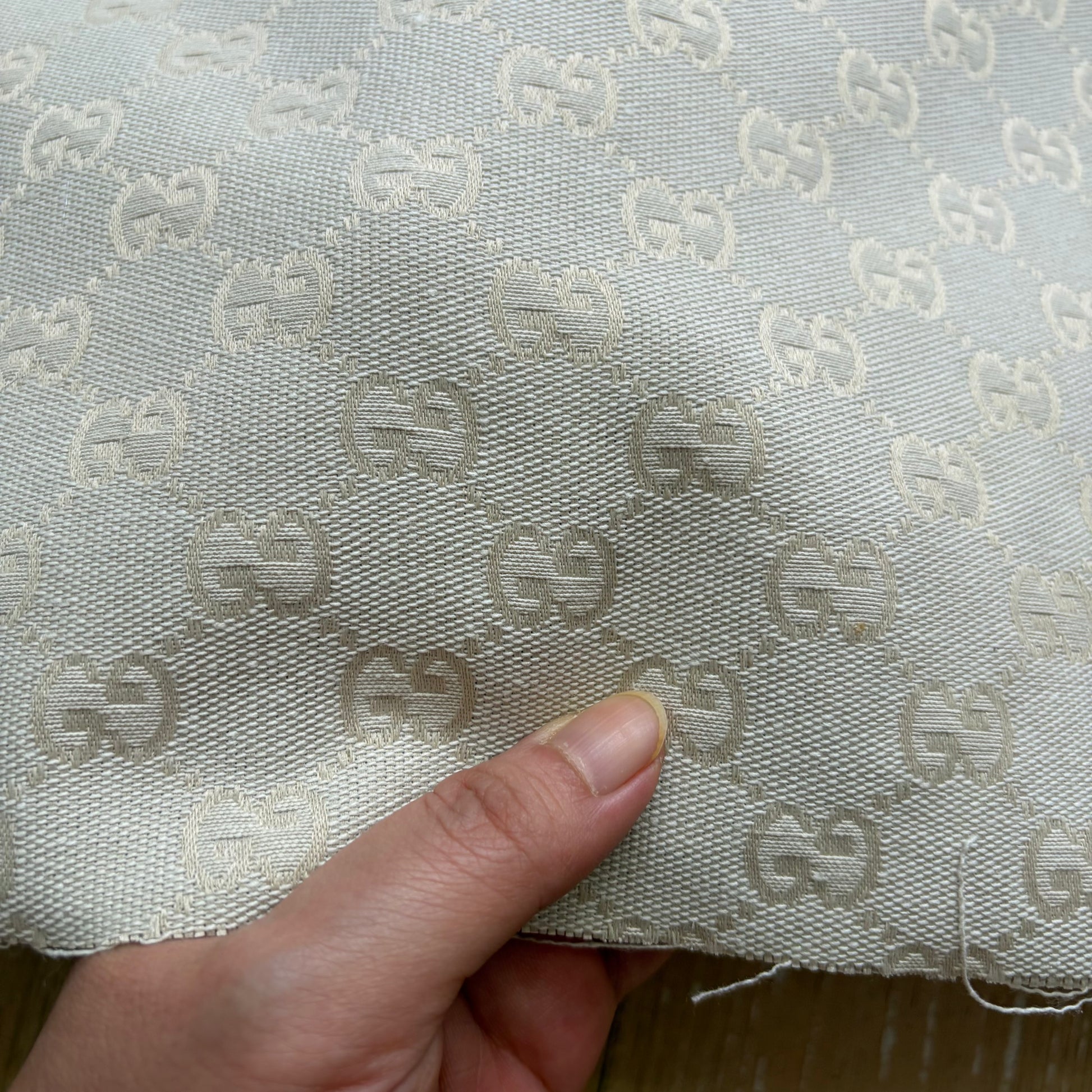 Gucci Jacquard Canvas Fabric Greyish Beige