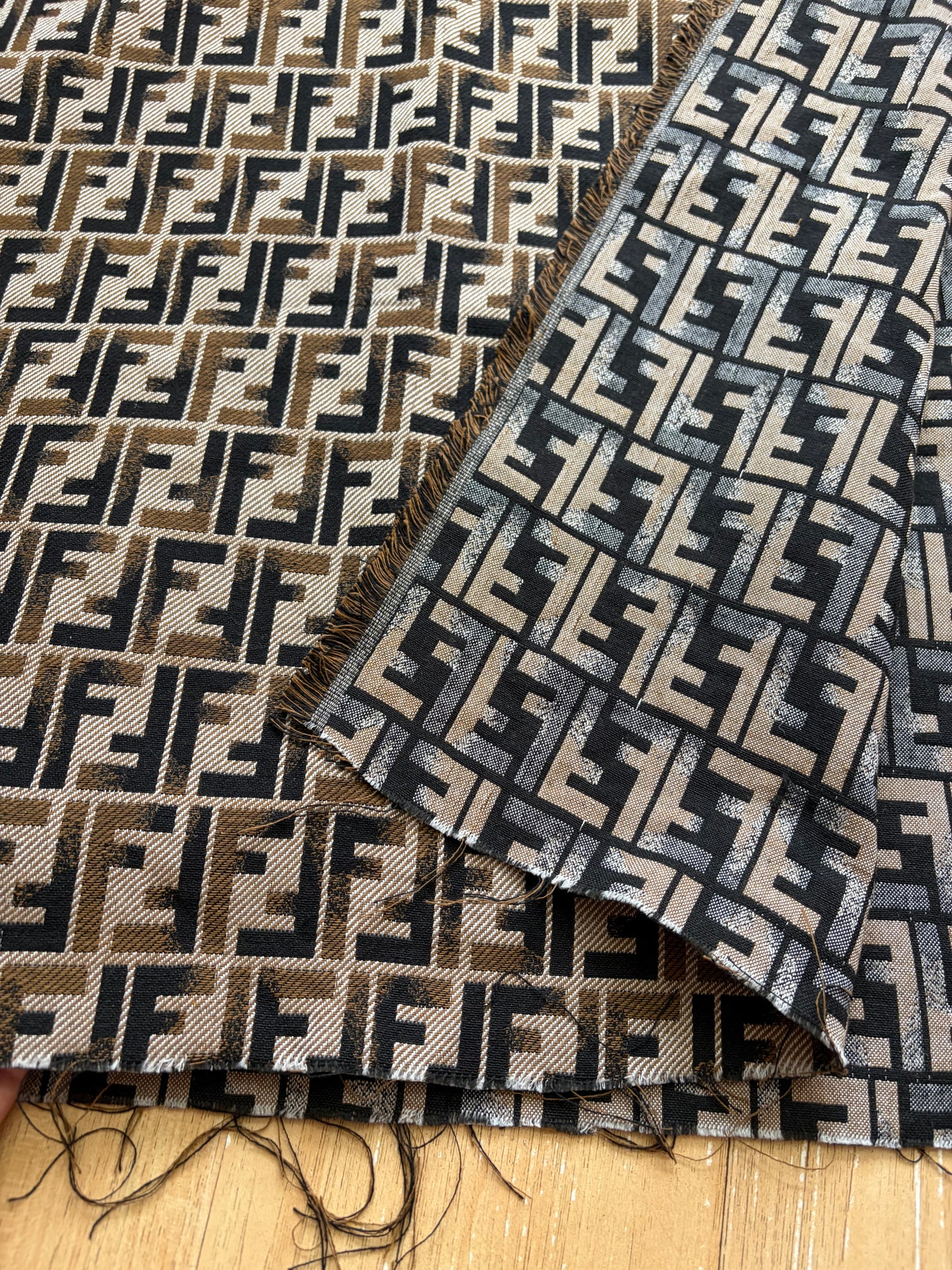 F14 Jacquard Fabric Brown Beige