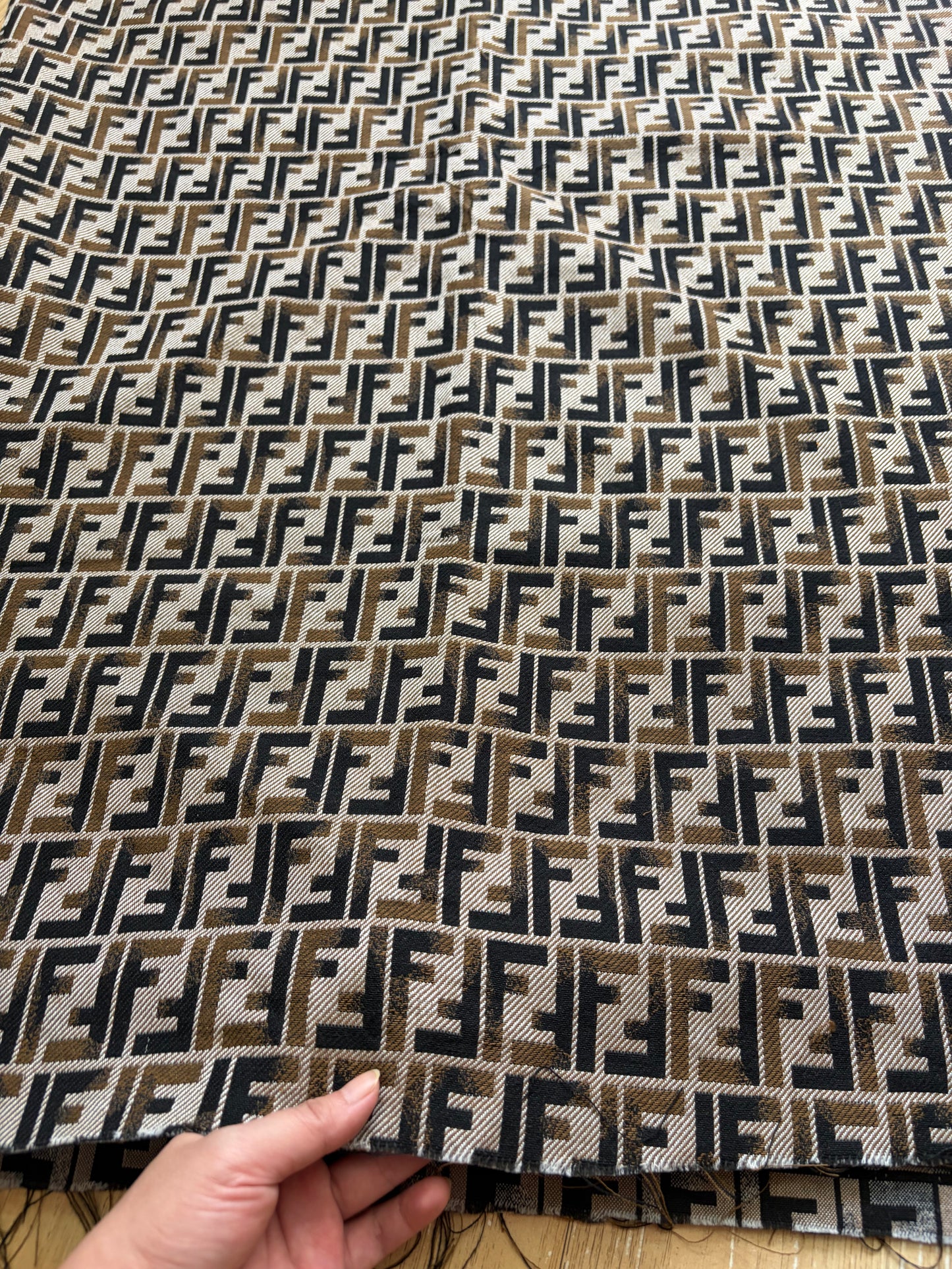 F14 Jacquard Fabric Brown Beige