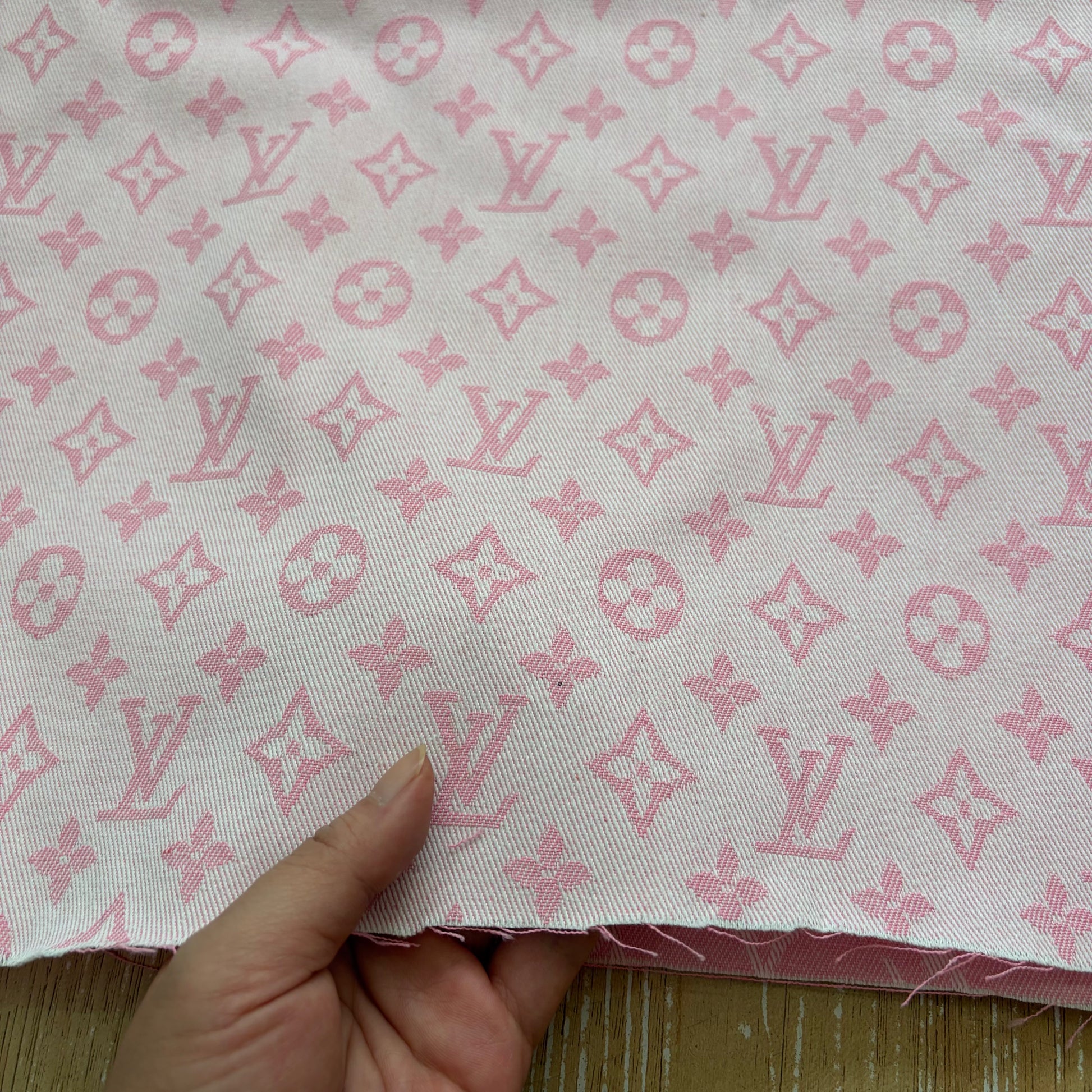 LV Denim Fabric Pink