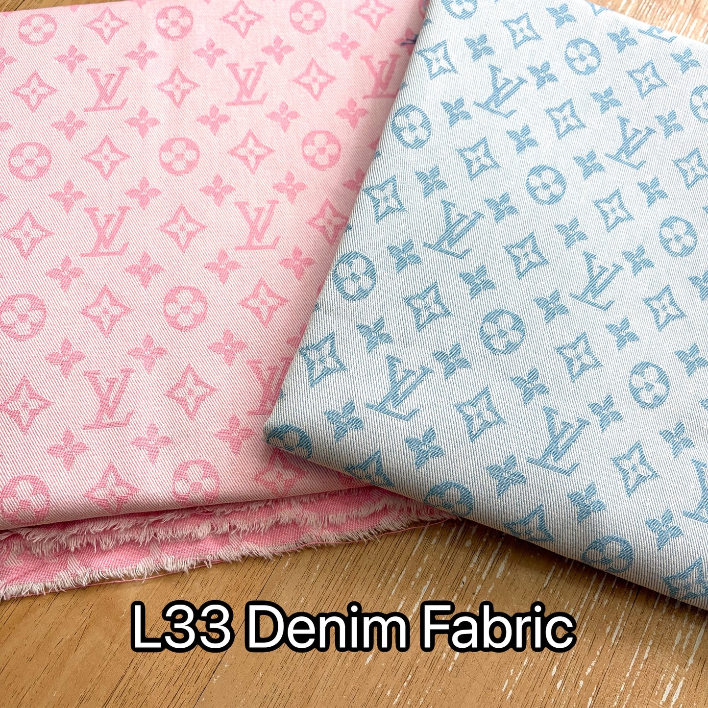 LV Denim Fabric Pink and Blue
