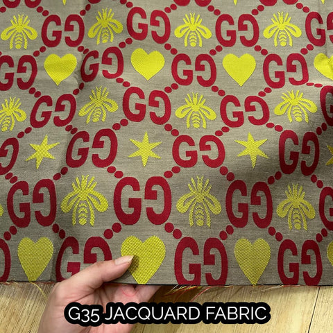 Gucci Jacquard Fabric Yellow Red on Khaki 