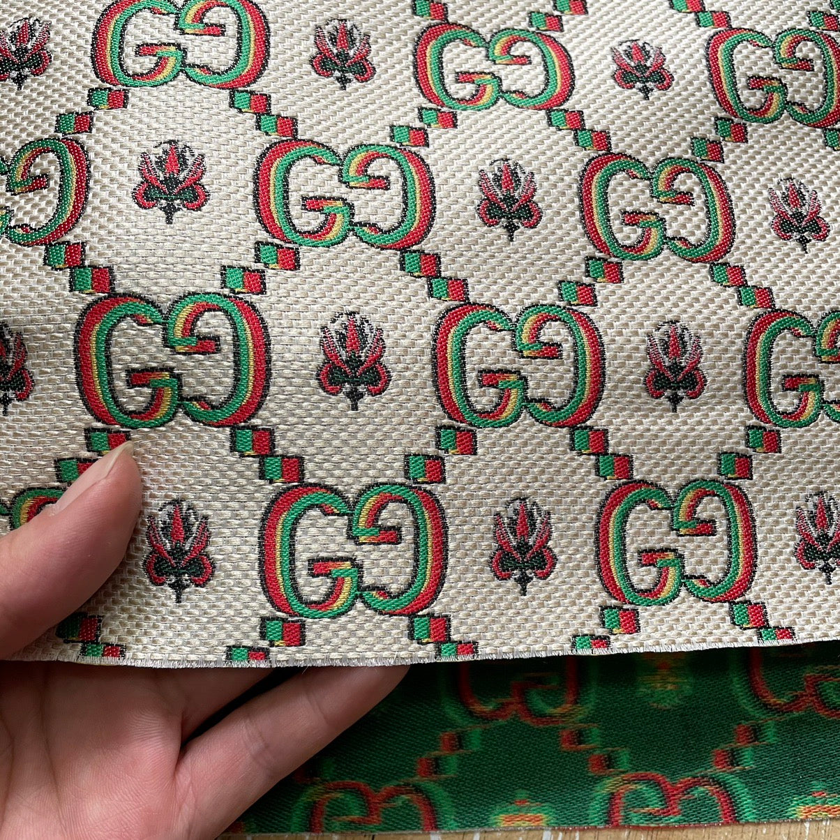 Gucci Jacquard Fabric Tricolour on Beige