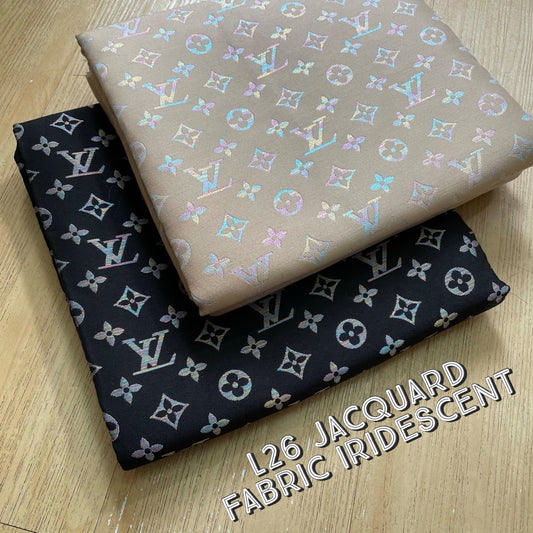 LV Jacquard Fabric Iridescent on Nude and Black