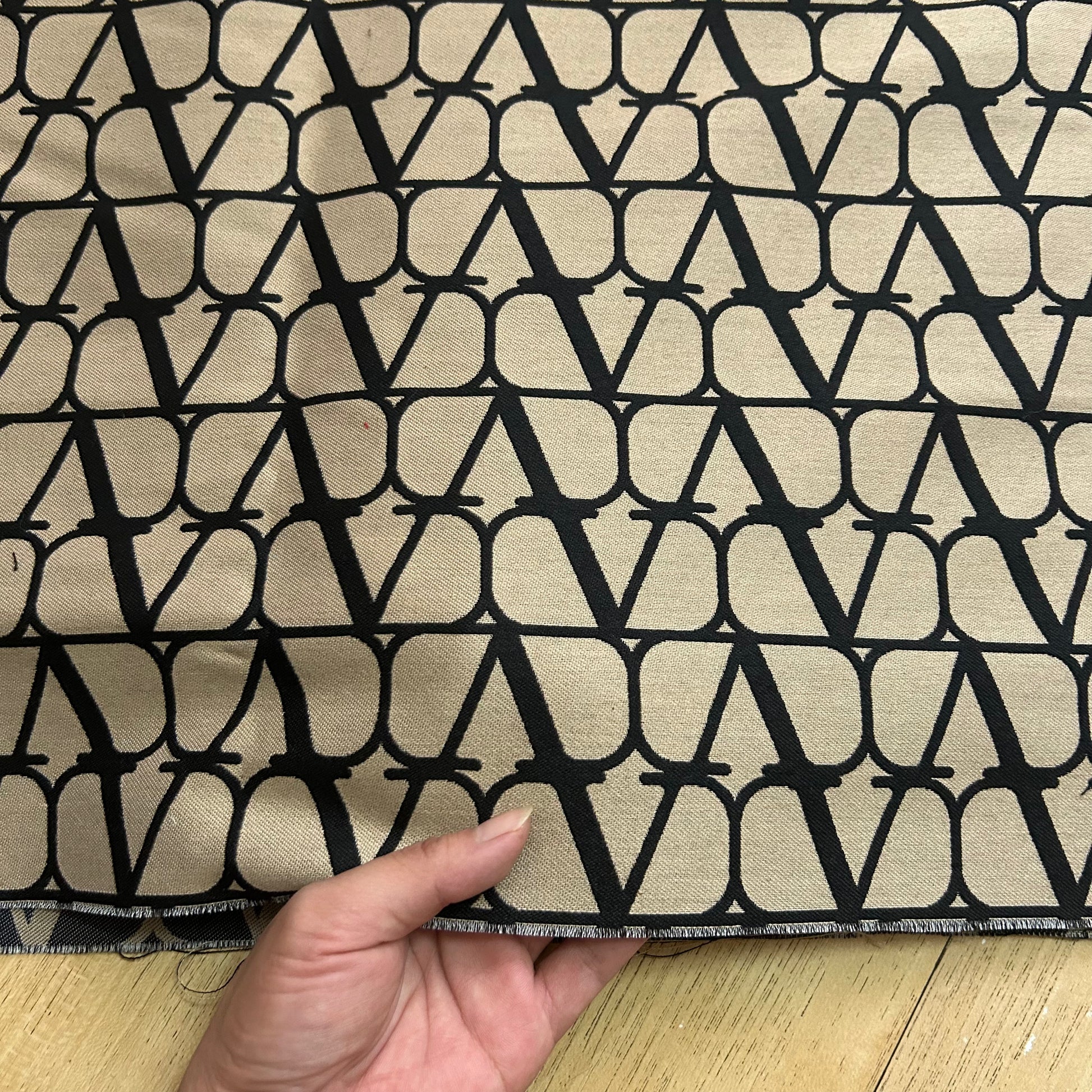 Valentino Jacquard Fabric Navy and Red