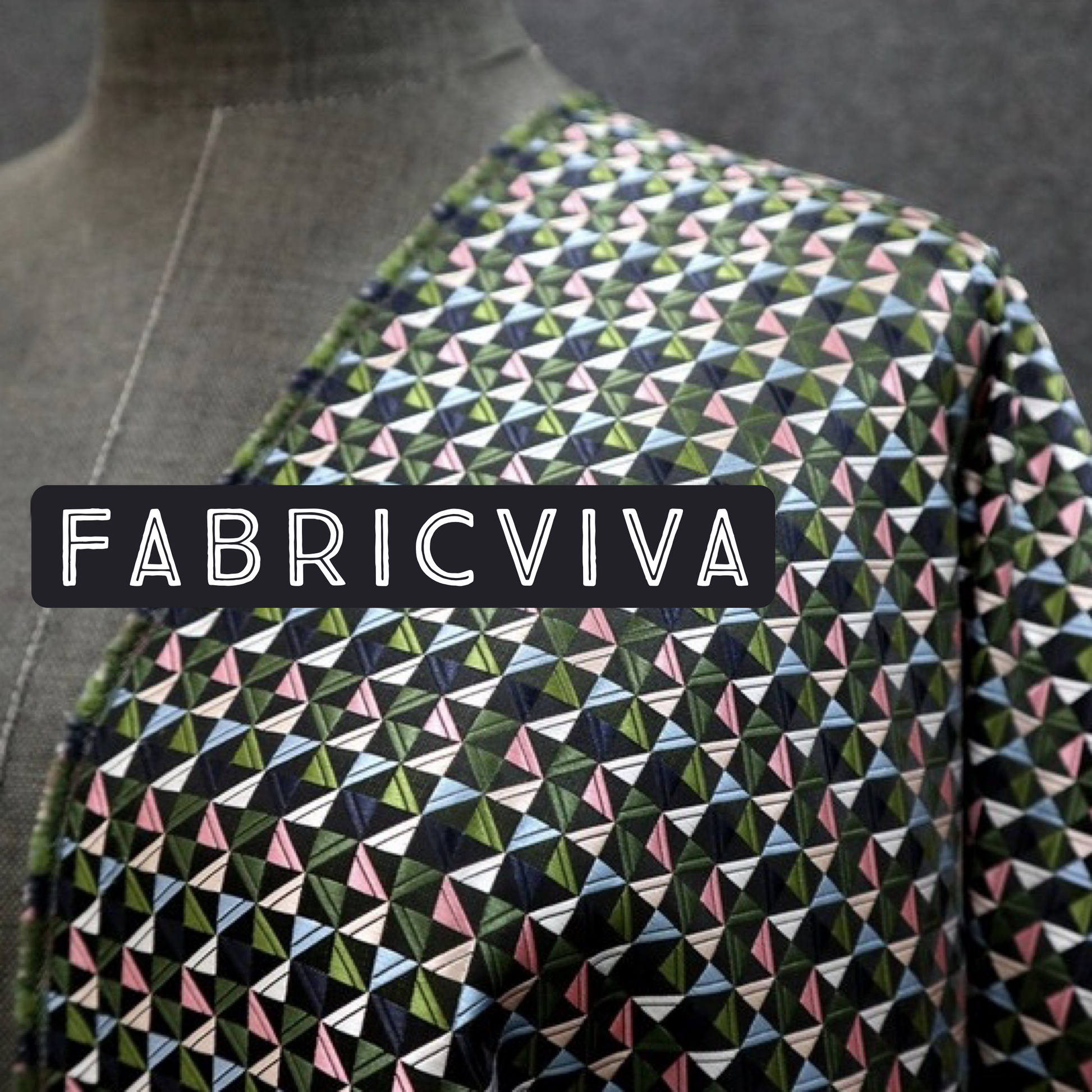 Plaid Jacquard Fabric Green Tone Brocade Fabric - FabricViva