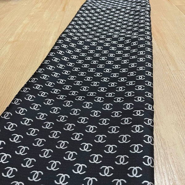 C03 Jacquard Fabric Black and Silver Grey