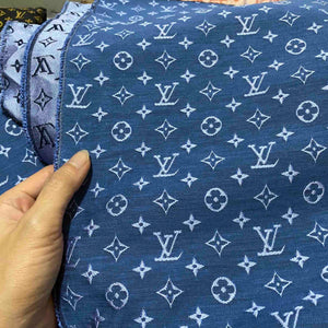 LV Fabric Blue Designer Inspired Fabric