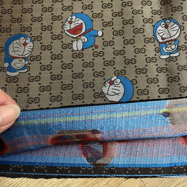 G23 Doraemon Jacquard Fabric Blue and Khaki