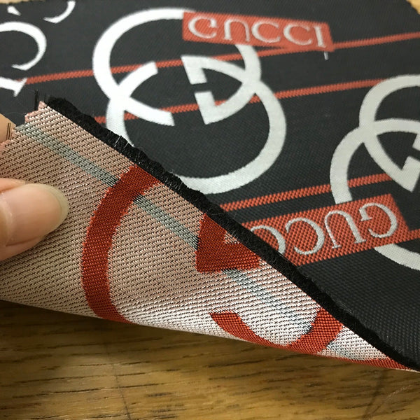 Designer Inspired Gucci Fabric Black by the yard