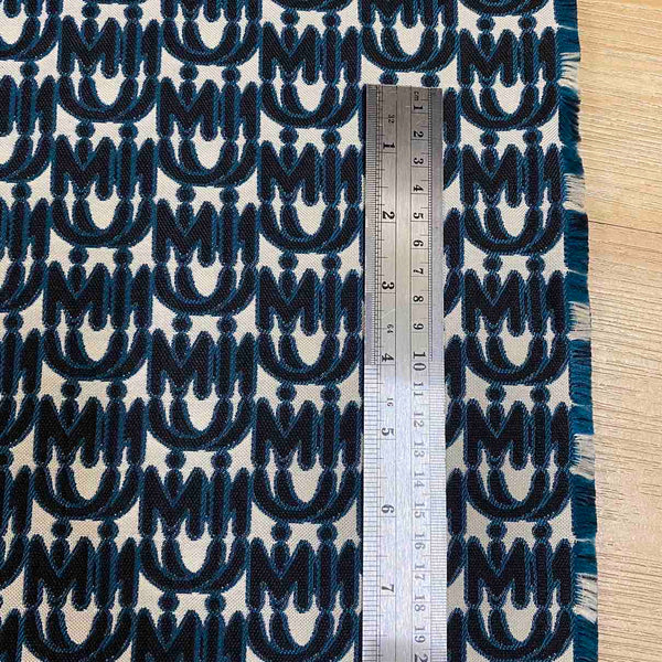 Designer Inspired Fabric Miu Miu Fabric Teal