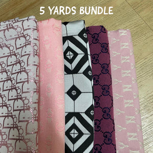 ((Clearance Sales)) 5 Yards Fabric Bundle Pink