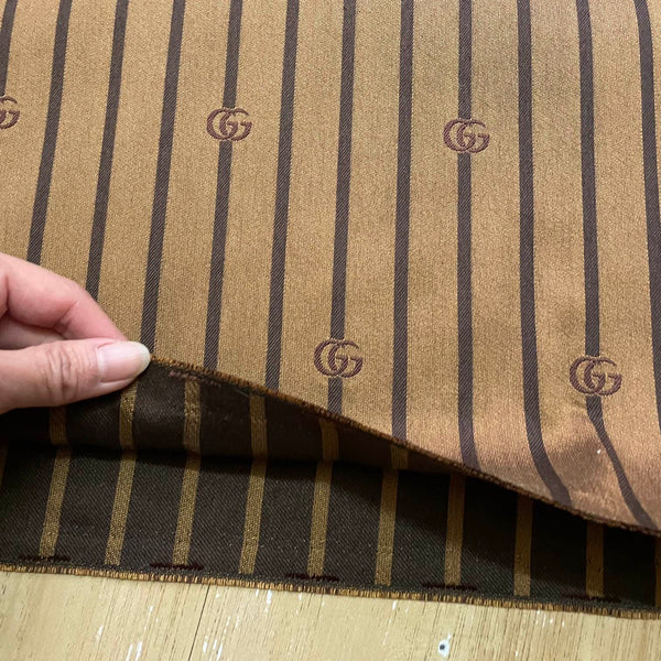 G30 Jacquard Fabric Stripe Taupe and Black