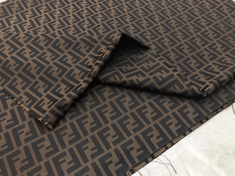 Designer Inspired Fendi Fabric Bronzy Brown