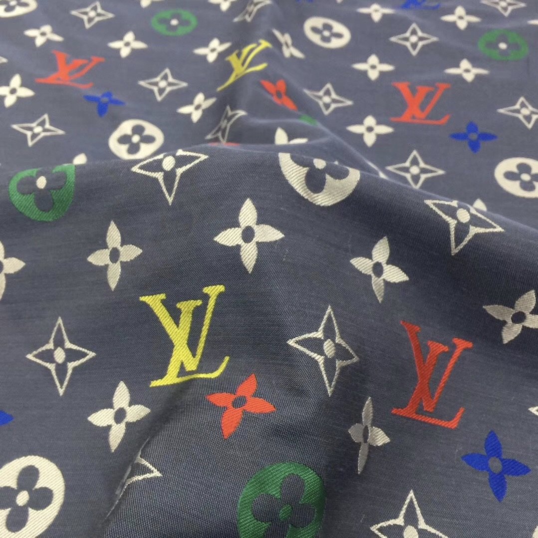 Designer Inspired LV Fabric blue by the yard