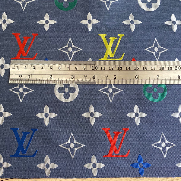 Designer Inspired LV Fabric blue by the yard