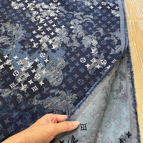 LV Jacquard Fabric Camouflage Navy