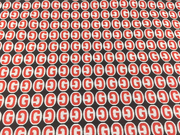 Designer Inspired GG Fabric red by the yard