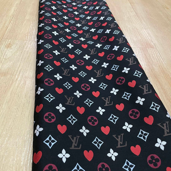 L16 Jacquard Fabric Red Heart