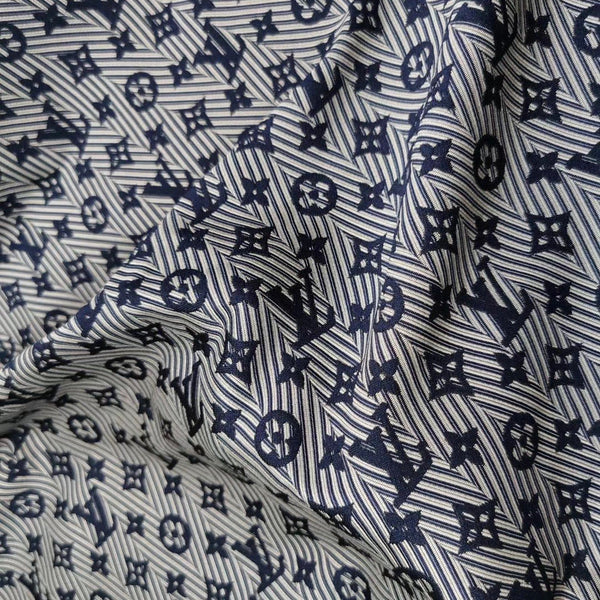 L11 Jacquard Fabric Herringbone Navy