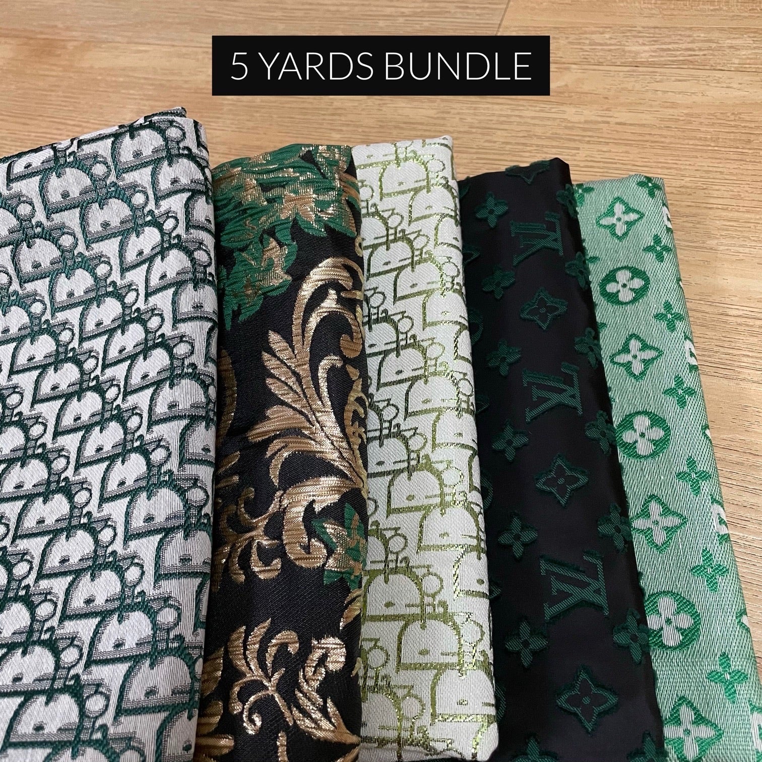 (Clearance Sale) 5 Yards Fabric Bundle Green