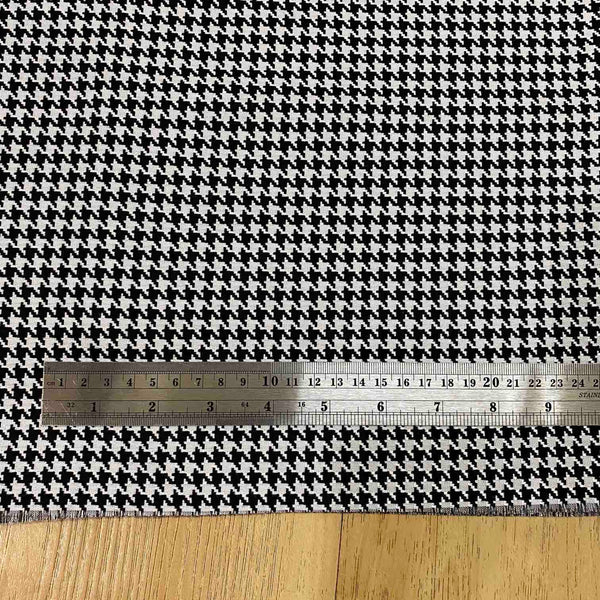 J04 Houndstooth Jacquard Fabric Black and White