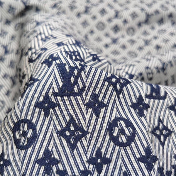 L11 Jacquard Fabric Herringbone Navy