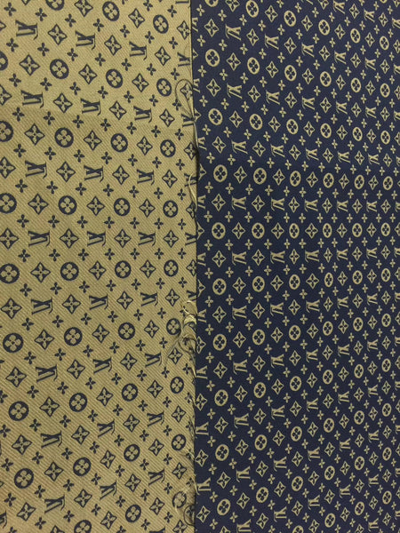 Designer Inspired Louis Vuitton LV Fabric Black and Gold 