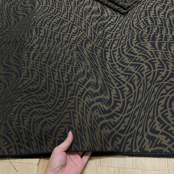 F10 Jacquard Fabric Brown FF Vertigo motif