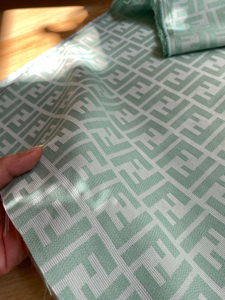 Designer Inspired Fendi Fabric Mint by the yard