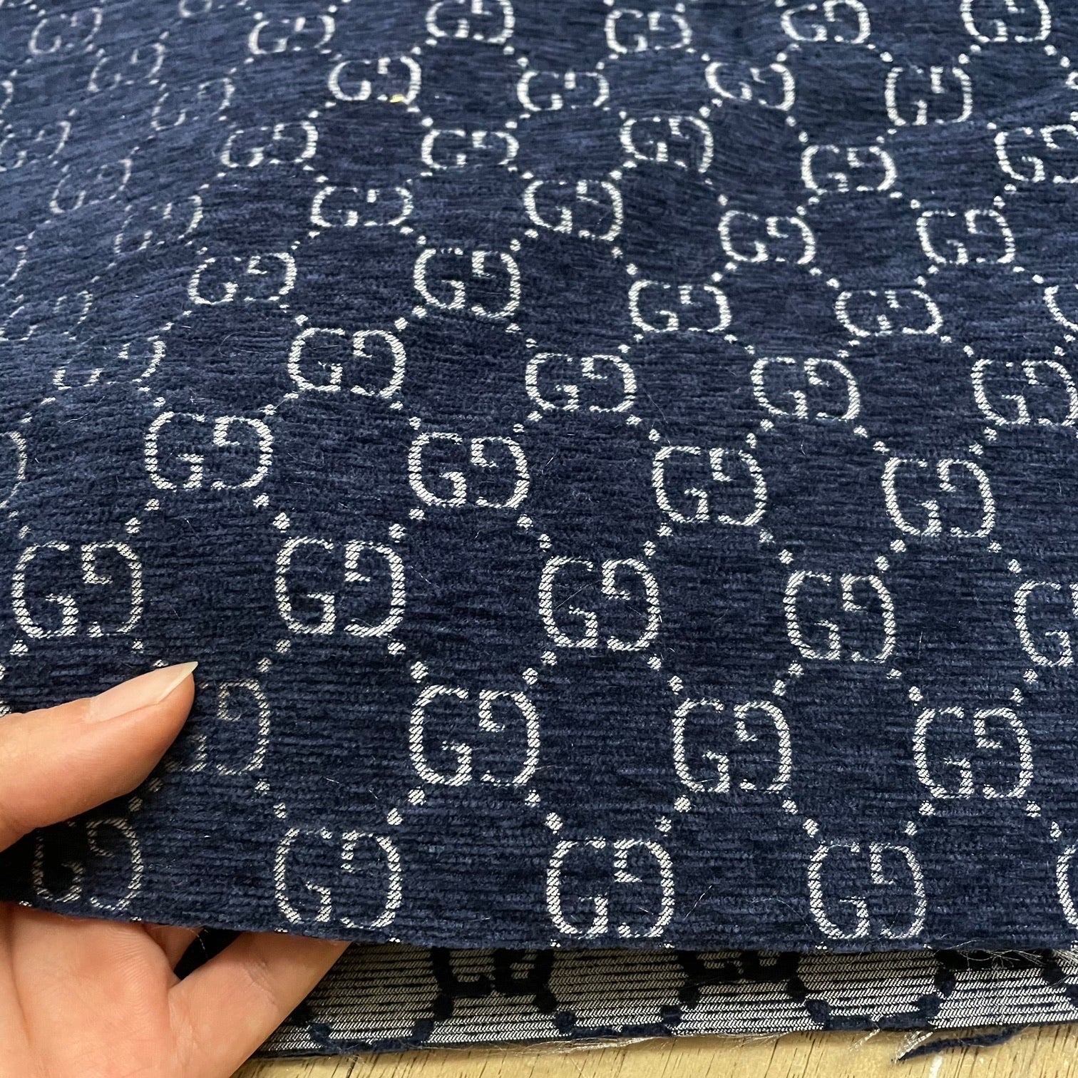 Gucci fabric Navy Chenille fabric