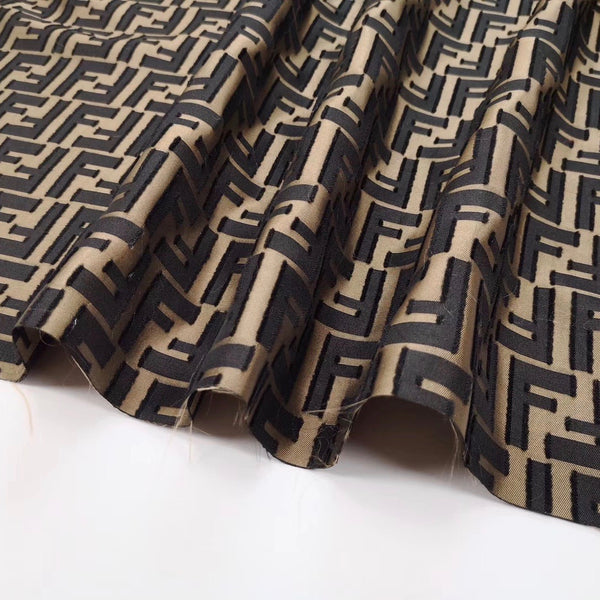 F05 Designer Inspired 3D Jacquard Fabric Brown