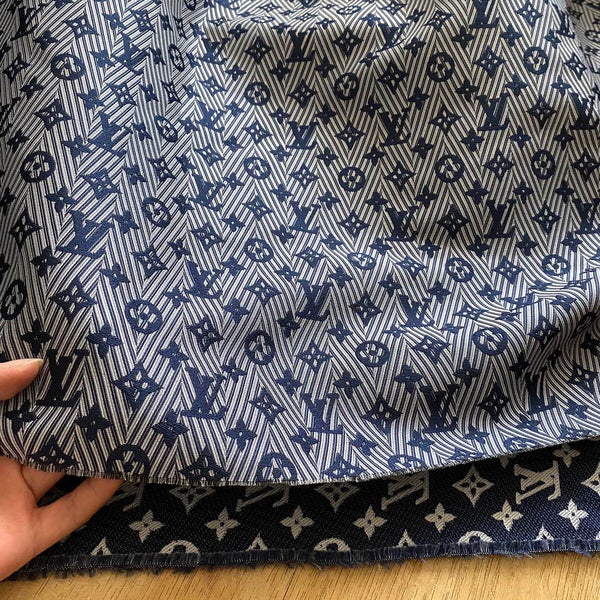 L11 Jacquard Fabric Herringbone Navy