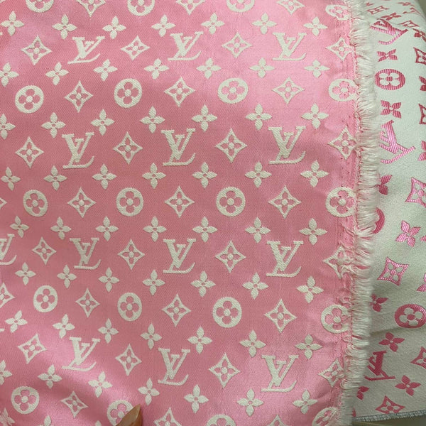 Designer Inspired LV Fabric Pink by the yard