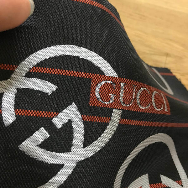 Designer Inspired Gucci Fabric Black by the yard